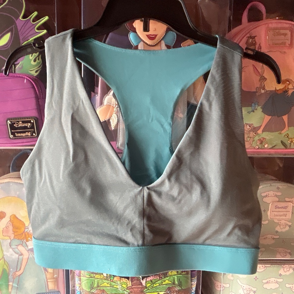 Fabletics On the Go Midi Sports Bra Green Women XL